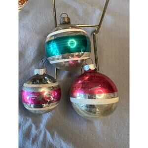 Vintage Striped Christmas Ornaments